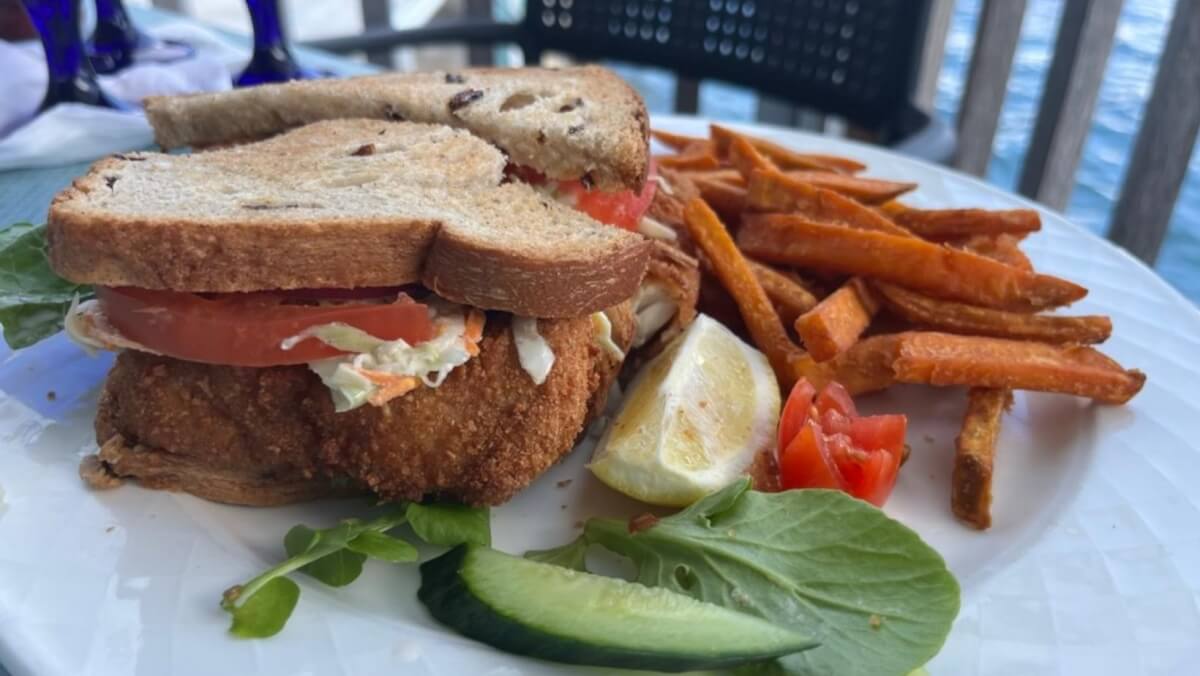 Fish Sandwich Wahoos Bistro